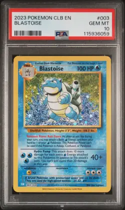 PSA 10 Blastoise #003 2023 Pokemon CLB Classic Card Game 115936059 - Image 1