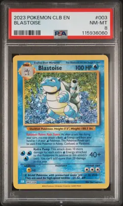PSA 8 Blastoise #003 2023 Pokemon CLB Classic Card Game 115936060 - Image 1