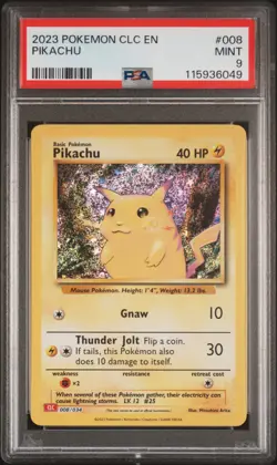 PSA 9 Pikachu #008 2023 Pokemon CLC Classic Card Game 115936049 - Image 1