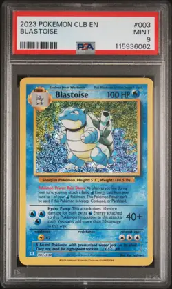 PSA 9 Blastoise #003 2023 Pokemon CLB Classic Card Game 115936062 - Image 1