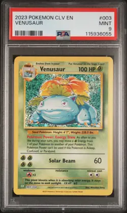 PSA 9 Venusaur #003 2023 Pokemon CLV Classic Card Game 115936055 - Image 1