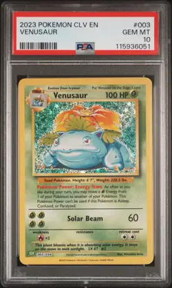 PSA 10 Venusaur #003 2023 Pokemon CLV Classic Card Game 115936051 - Image 1