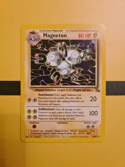 Pokemon WOTC Card - Magneton - Fossil Set - Non-Holo Rare - 26/62 - NM - Image 1