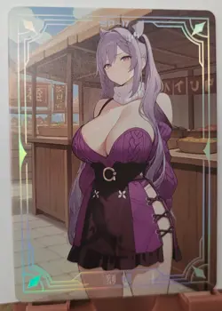 Keqing Genshin Impact SP Card Goddess Story Under the Nightgown Waifu - Image 1