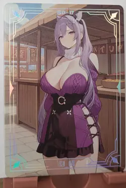Keqing Genshin Impact SP Card Goddess Story Under the Nightgown Waifu - Image 2