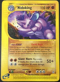 Nidoking 24/147 Aquapolis E-Reader Rare Pokemon Card LP - Image 1