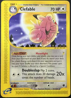 Clefable 41/165 Expedition E-Reader Rare Pokemon Card NM - Image 1