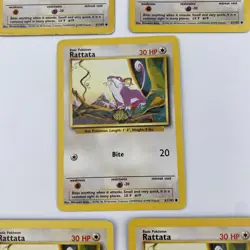 Pokemon Card - Rattata - Base Set (Shadowless) 61/102 - 5 cards - Image 3