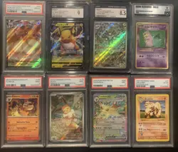 Pokemon TCG Set Of 8 Graded Card Lot- Eevee, Dark Slowbro, Shadowless Arcanine - Image 1
