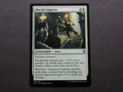 2022 MTG Enchantment "Martial Impetus" NM+ Magic Card #033 CLB GOADED BOOST - Image 1