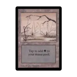 WOTC MtG Beta Swamp - Version B (L) VG - Image 1