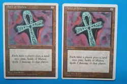 Magic the Gathering MTG Fourth (4th) Edition ANKH OF MISHRA X 2 ( LP/EX & HP)! - Image 1