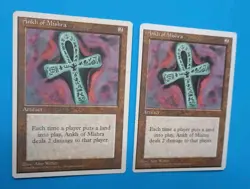 Magic the Gathering MTG Fourth (4th) Edition ANKH OF MISHRA X 2 ( LP/EX & HP)! - Image 2