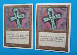 Magic the Gathering MTG Fourth (4th) Edition ANKH OF MISHRA X 2 ( LP/EX & HP)! - Image 3