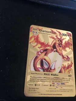 Pokemon Charizard DX 52/100 Gold Metal Pokemon Card Max Wildfire HP500 - Image 1