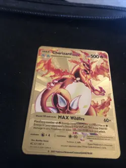 Pokemon Charizard DX 52/100 Gold Metal Pokemon Card Max Wildfire HP500 - Image 2
