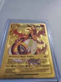 Pokemon Charizard DX 52/100 Gold Metal Pokemon Card Max Wildfire HP500 - Image 2