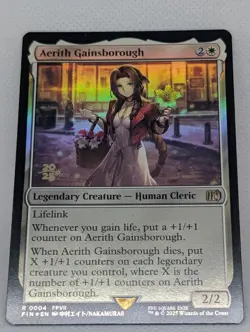 Aerith Gainsborough Prerelease FOIL FFVII Final Fantasy 7 MTG Magic Gathering - Image 3