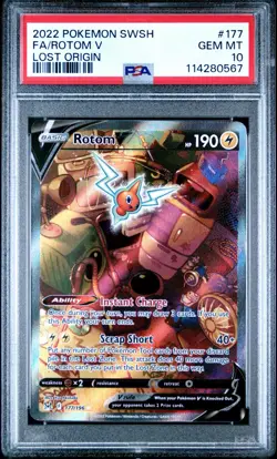 Rotom V 177/196 Lost Origin Alt Art Pokemon Card PSA 10 GEM MINT - Image 1