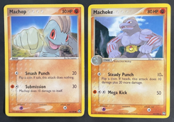 Machop 53/108 & Machoke 33/108 EX Power Keepers 2 Pokemon Card Mod. Played - Image 1