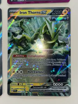 Twilight Masquerade Pokemon Caretaker Luxray Iron Thorns EX Scoop Cyclone Holo - Image 5