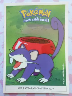RATTATA #19 - DUNKIN BOOMER 2000 - CARTE POKEMON - TRES BON ETAT - Image 1