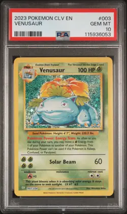 PSA 10 Venusaur #003 2023 Pokemon CLV Classic Card Game 115936053 - Image 1