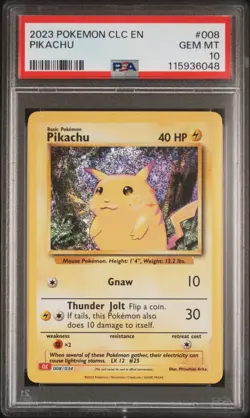 PSA 10 Pikachu #008 2023 Pokemon CLC Classic Card Game 115936048 - Image 1