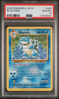 PSA 10 Blastoise #003 2023 Pokemon CLB Classic Card Game 115936057 - Image 1