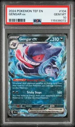 PSA 10 Gengar Ex #104 2024 Pokemon Tef Temporal Forces 115936072 - Image 1