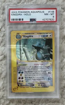 2003 Pokemon Aquapolis Kingdra Holo #148 PSA 8 Crystal Type - Image 1
