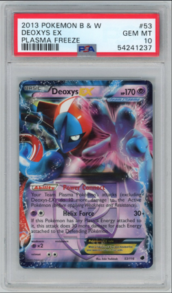 2013 POKEMON B&W BLACK WHITE PLASMA FREEZE #53 DEOXYS EX PSA 10 POP 13 - Image 1