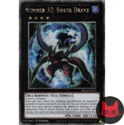 Yugioh Number 32: Shark Drake MP24-EN033 QC Secret Rare 1st Edition NM - Image 1