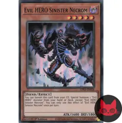 Yugioh Evil HERO Sinister Necrom LDS3-EN026 Blue Ultra Rare 1st Edition NM - Image 1