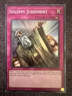 Yugioh Solemn Judgment RA02-EN075 Secret Rare 1st Edition NM - Image 1