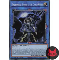 Yugioh Underworld Goddess of the Closed World RA02-EN045 Secret Rare 1st Ed NM - Image 1