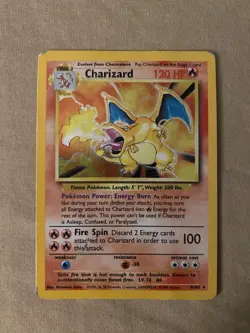 Charizard Holo 4/102 Base Set HP (Heavily Played) Pokemon TCG Vintage Chase Card - Image 2