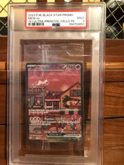 PSA 9 SEALED 151 MEW EX 053 Black Star Promo UPC Pokemon Card Cello Pack - Image 1
