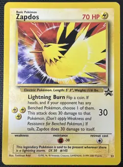Zapdos 23 Black Star Rare Promo WOTC Pokemon Card NM - Image 1