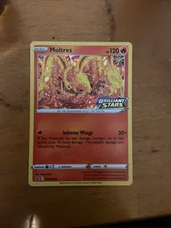 Moltres SWSH185 Brilliant Stars Black Star Prerelease Promo SEALED Pokemon Card - Image 1
