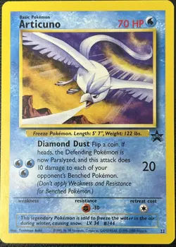 Articuno 22 Black Star Rare Promo WOTC Pokemon Card LP - Image 1