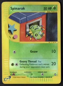 Pokemon Card - Spinarak Aquapolis 62/147 Uncommon Reverse Holo | Near Mint - Image 1
