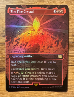 Magic MTG Final Fantasy The Fire Crystal #337 *FOIL* Borderless Rare - Image 1