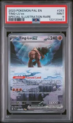 2023 Pokemon Paldea Evolved Ting-Lu EX Special Illustration Rare PSA 9 - Image 1