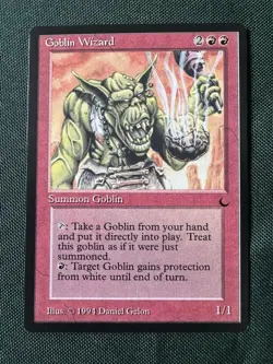 Magic The Gathering MTG 1994 Goblin Wizard - The Dark - Vintage Card - Image 1