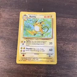 Raichu 14/62 Fossil Set Pokemon Holo WOTC Rare Vintage 1999 MP Card - Image 3