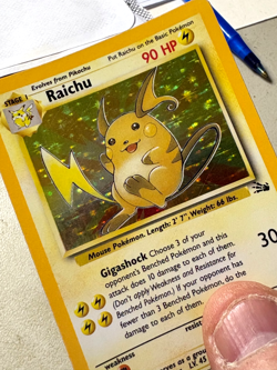Raichu 14/62 Fossil Set Pokemon Holo WOTC Rare Vintage 1999 MP Card - Image 3