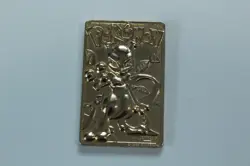 Vintage 1999 23K Gold-Plated Pokemon Mewtwo Metal Trading Card - Image 1