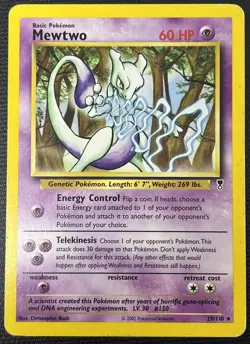 Mewtwo 29/110 Legendary Collection Holo Rare Pokemon Card LP - Image 1