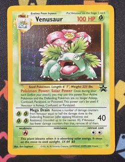 VENUSAUR BLACK STAR PROMO #13 HOLO RARE POKEMON CARD WOTC Game boy Exclusive! LP - Image 1